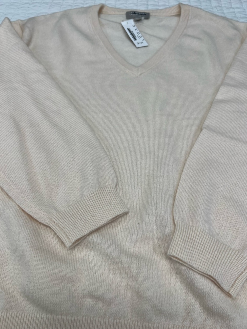 J. Crew Cashmere Relaxed V neck Sweater in Heather Muslin Beige Size Small - Picture 8 of 10